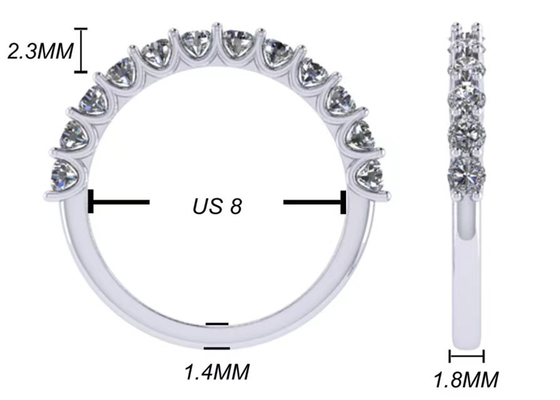 Bộ nhẫn cưới và đính hôn 1,2 ct Trọng lượng 1,93g Kích thước RD2,7MM