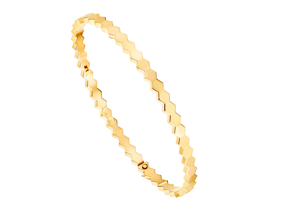 Vòng đeo tay hình lục giác 18k vàng rắn Chiều rộng 4mm cho sự tham gia OEM
