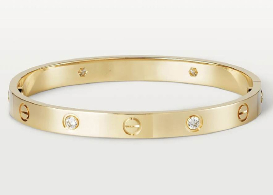 0,42ct 38,05g Đồ trang sức bằng vàng rắn 18K Vòng đeo tay tình yêu bằng kim cương tự nhiên oDM