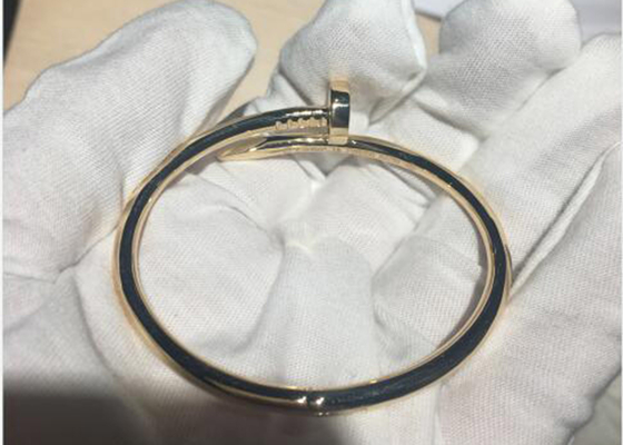 Chiều rộng 3,5 mm Vòng đeo tay bằng vàng 18k màu vàng, Vòng đeo tay Juste Un Clou cho sự gắn kết