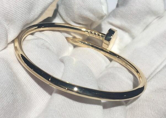 Chiều rộng 3,5 mm Vòng đeo tay bằng vàng 18k màu vàng, Vòng đeo tay Juste Un Clou cho sự gắn kết