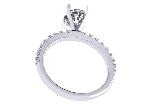 Cắt tròn 1,5 Carat Nhẫn kim cương hình bầu dục 2,45g Trọng lượng OV8 × 6MM Kích thước cho lễ đính hôn