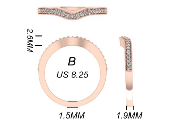 Trang sức vàng khối 0,8ct 14K, bộ nhẫn đính hôn bằng vàng hồng RA5,6 × 4,5MM