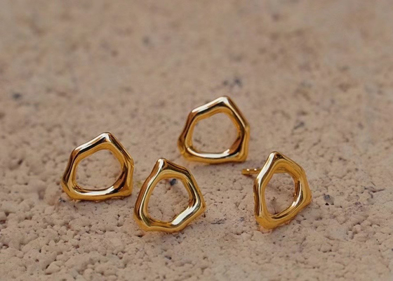 Vòng tròn không đều Hoa tai vàng 9k Kích thước 8mm cho ngày kỷ niệm