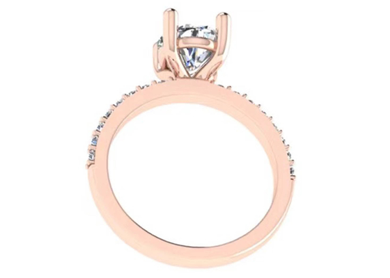 Nhẫn cưới vàng hồng 18k cắt lê 10,67x7,23x4,1mm cho lễ đính hôn