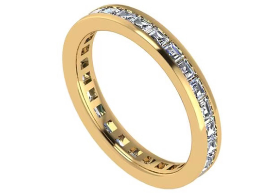 27 chiếc Nhẫn vàng hồng 18K kim cương với 2.0 × 1.5MM OEM ODM để làm quà tặng