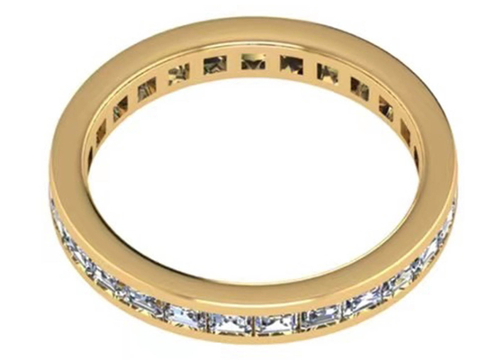 27 chiếc Nhẫn vàng hồng 18K kim cương với 2.0 × 1.5MM OEM ODM để làm quà tặng