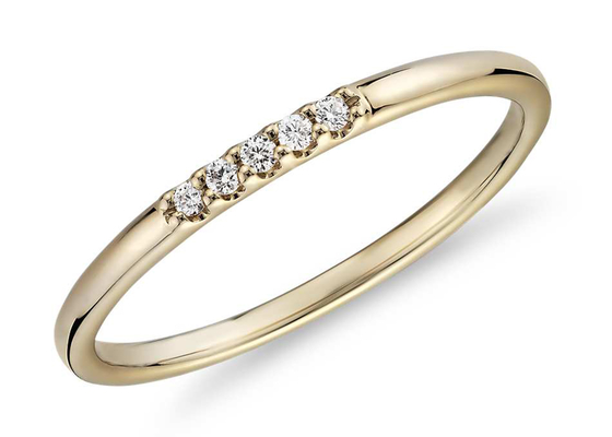 Trang sức vàng 14K sang trọng, phù hợp với nhẫn kim cương 0,05ct xếp chồng lên nhau OEM ODM