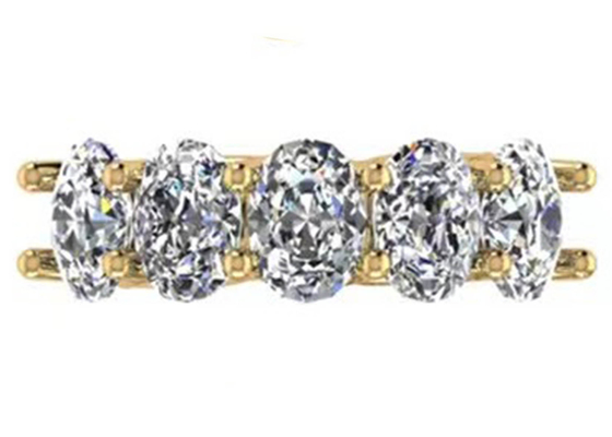 Nhẫn vàng hồng 18K kim cương hình bầu dục Kích thước 6,43x 4,7x 3,03mm cho Lễ kỷ niệm