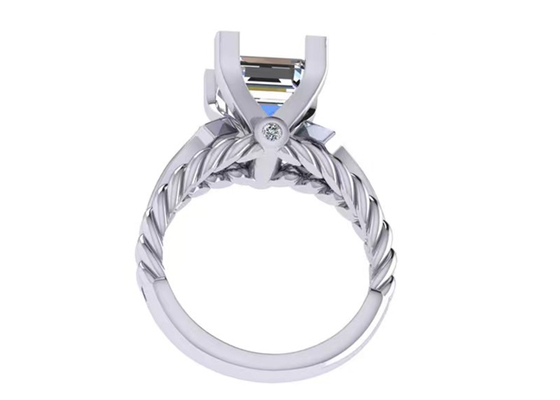 Nhẫn hứa hẹn bằng đá quý kim cương Moissanite Công chúa cắt bằng vàng 14K