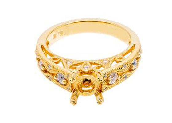 6 cái 0.07ct Kim cương Bán Gắn kết Nhẫn trang sức Vàng 18K Chất liệu vàng