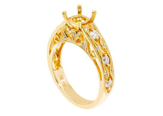 6 cái 0.07ct Kim cương Bán Gắn kết Nhẫn trang sức Vàng 18K Chất liệu vàng