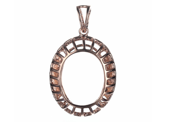 Hình bầu dục Hình bầu dục Bán gắn mặt dây chuyền trang sức 10 × 14mm Trọng lượng 2,7g Loại cài đặt