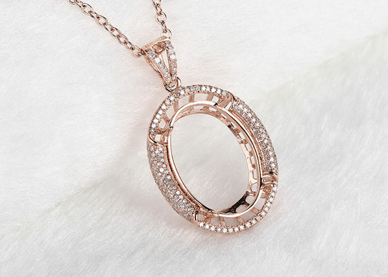 Hình bầu dục Hình bầu dục Bán gắn mặt dây chuyền trang sức 10 × 14mm Trọng lượng 2,7g Loại cài đặt