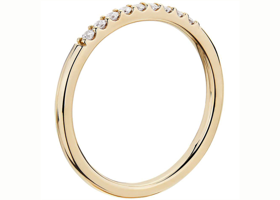Nhẫn kim cương xếp chồng 0,44ct Vàng vàng 1,8mm Kiểu cài đặt đuôi cá