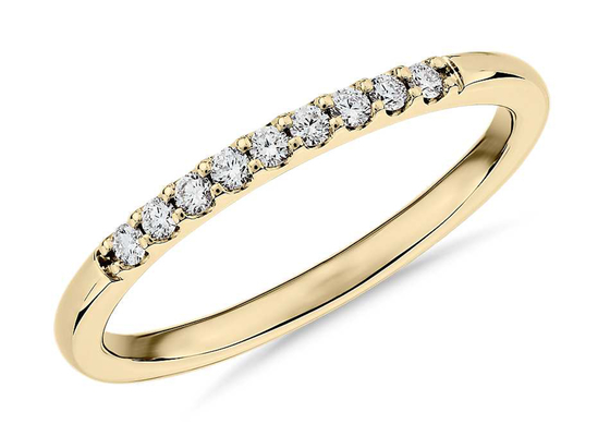 Nhẫn kim cương xếp chồng 0,44ct Vàng vàng 1,8mm Kiểu cài đặt đuôi cá