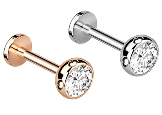 Vô trùng vàng cơ thể Xuyên trang sức Hoa tai Kiểu dáng vít Dia 3 × 3mm