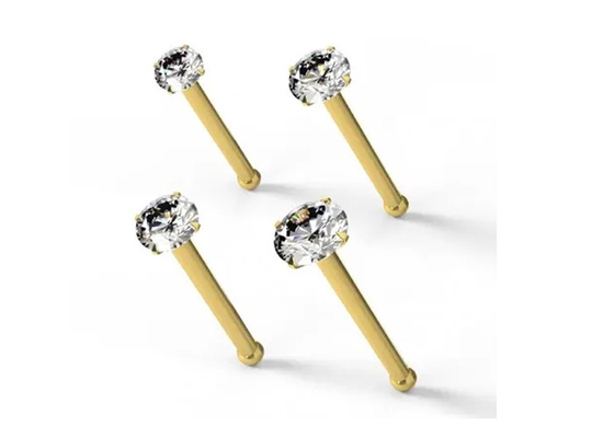 Độ dày 0,6mm Xỏ mũi bằng vàng 18K với kim cương 1,25-3,0mm