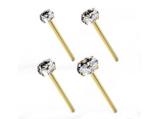 Độ dày 0,6mm Xỏ mũi bằng vàng 18K với kim cương 1,25-3,0mm