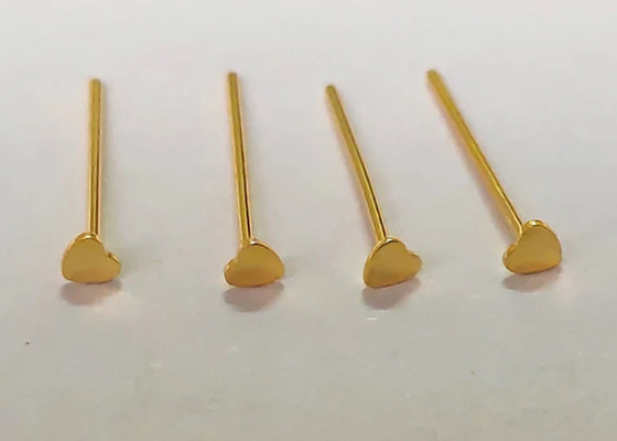 Xỏ khuyên 18K vàng vàng kim cương mũi đinh hình trái tim 3mm OEM ODM