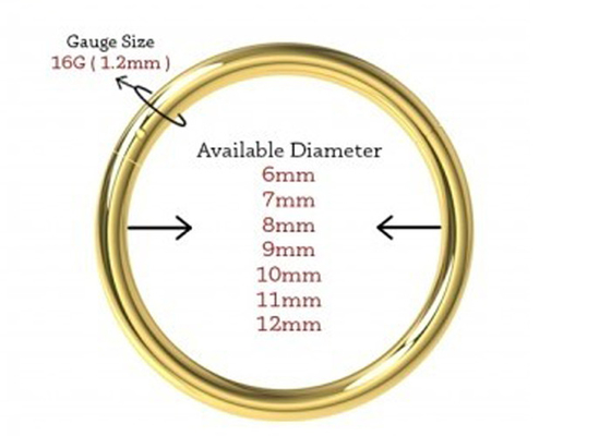 Bản lề Phân đoạn bản lề 18K Mũi vàng Cổ điển Kích thước 6-12mm