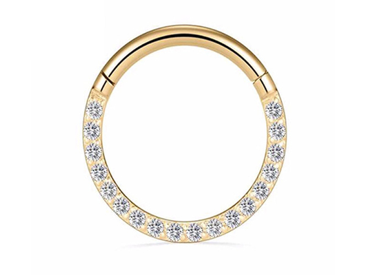 Dia 9mm 11mm 18k đinh xỏ lỗ bằng vàng, xỏ vòng khuyên mũi với kim cương tự nhiên 0,14ct