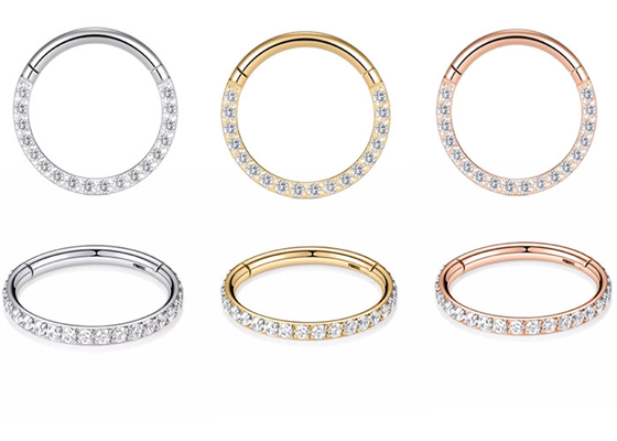Dia 9mm 11mm 18k đinh xỏ lỗ bằng vàng, xỏ vòng khuyên mũi với kim cương tự nhiên 0,14ct