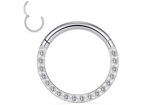 Kim cương 14k bản lề vàng phân đoạn nhẫn xuyên cho quà cưới