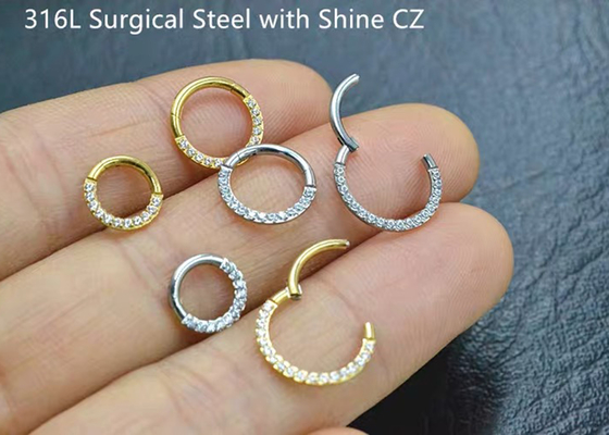 Kim cương 14k bản lề vàng phân đoạn nhẫn xuyên cho quà cưới