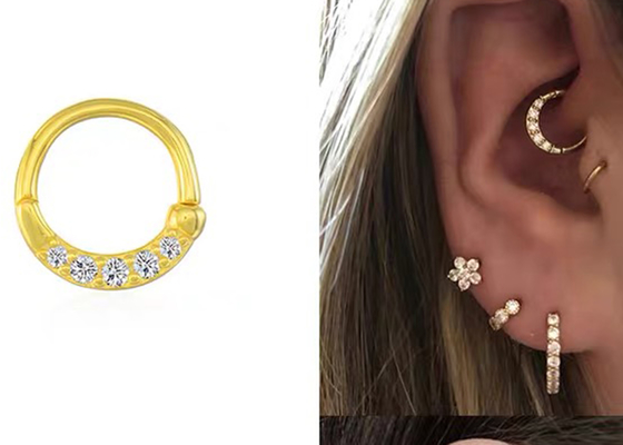 Eternity Hoop 14K Gold Clicker Pi xỏ OEM ODM cho Mũi Septum