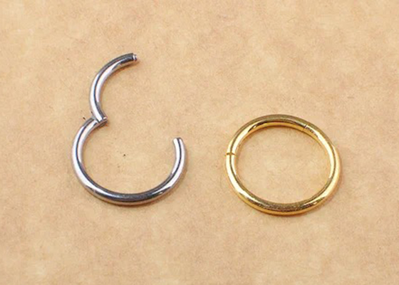 Periceing White Gold Clicker, 14k Gold Hoop Earrings OEM ODM for Anniversary