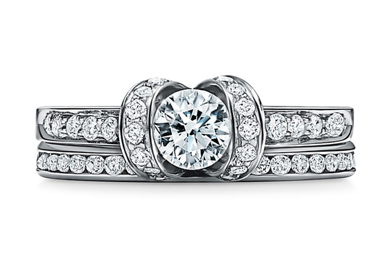 Nhẫn cưới đính hôn 0,78ct Bộ nhẫn cưới vàng trắng 14K, cắt tròn 3mm
