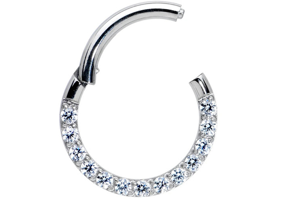 0,1ct Vòng xỏ kim cương Tragus, Vòng mũi bằng vàng trắng Đường kính bên trong 8-15mm