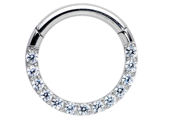 0,1ct Vòng xỏ kim cương Tragus, Vòng mũi bằng vàng trắng Đường kính bên trong 8-15mm