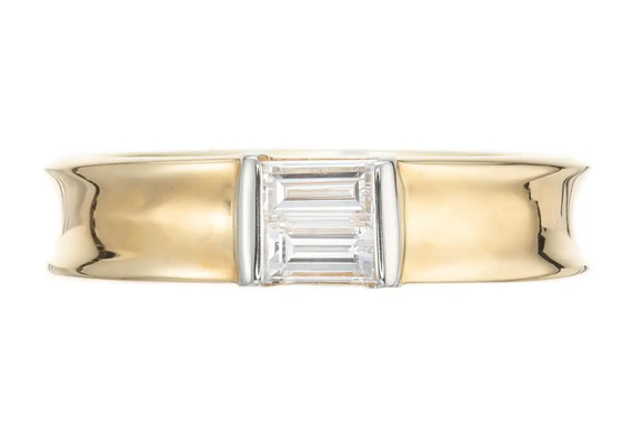 0,58ct 6x4MM Solitaire Đá 14K Đồ trang sức bằng vàng rắn Nhẫn cưới kim cương