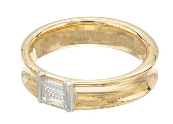 0,58ct 6x4MM Solitaire Đá 14K Đồ trang sức bằng vàng rắn Nhẫn cưới kim cương
