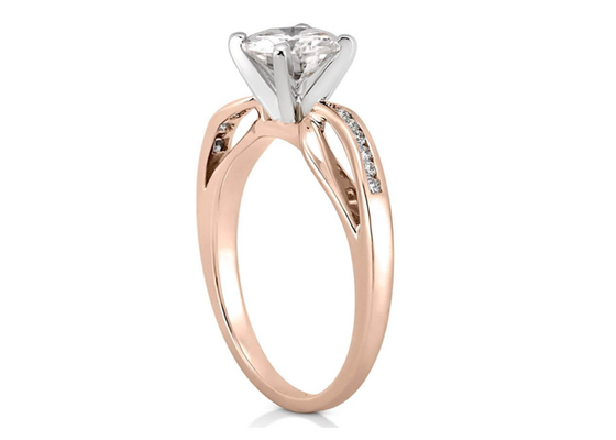 ODM OEM Trang sức Nhẫn kim cương, Nhẫn cưới vàng trắng 14k Cắt tròn