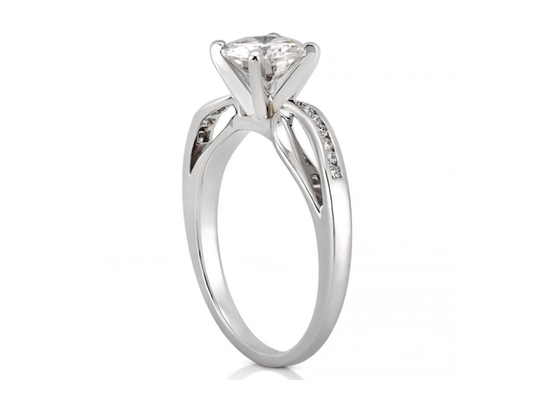 ODM OEM Trang sức Nhẫn kim cương, Nhẫn cưới vàng trắng 14k Cắt tròn