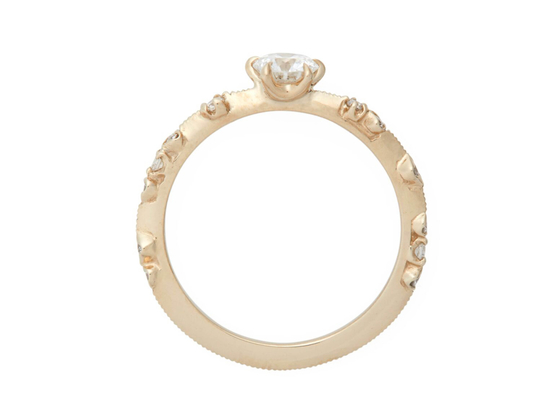 Kích thước 4mm Nhẫn trang sức kim cương thật 14K Chất liệu vàng hồng 18K ODM