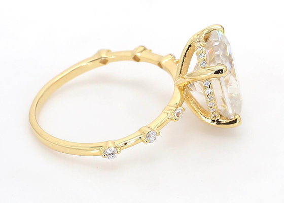 Nhẫn kim cương vàng 3ct Moissanite 14k vàng cắt hình bầu dục để đính hôn