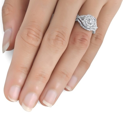 43PCS 0.43ct Nhẫn cưới đính hôn kim cương 18K Màu vàng trắng ODM
