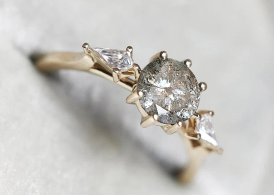 Nhẫn đính hôn kim cương 0,8ct Lab Grown, Nhẫn cưới vàng 9k ODM OEM