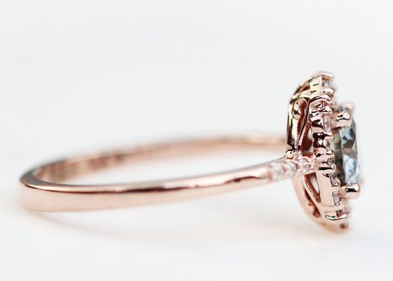 1.2ct 1 chiếc Nhẫn Đính Hôn Moissanite Cho Nữ Chất Liệu Vàng Hồng 14K