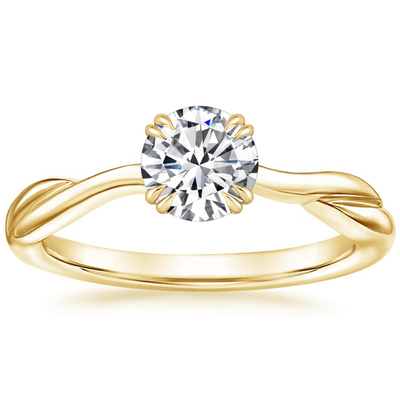 0.8ct Lab Grown Moissanite Ring Chất liệu vàng vàng 14K ODM OEM