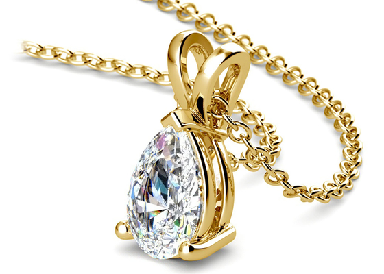Dây chuyền vàng 14k cắt 0,84ct với mặt dây chuyền cổ điển 8 × 5mm