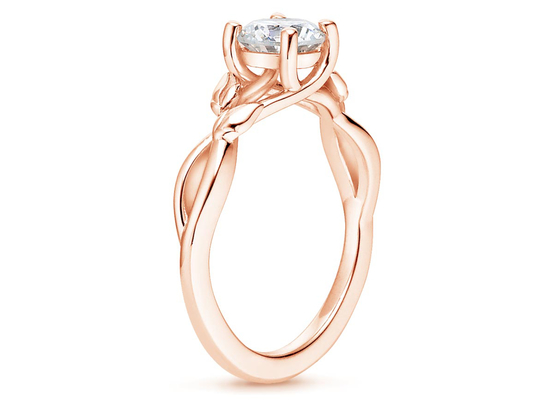 Vòng Moissanite hình trái tim OEM, Vòng vàng hồng 5,5mm 9k 0,6 Carat