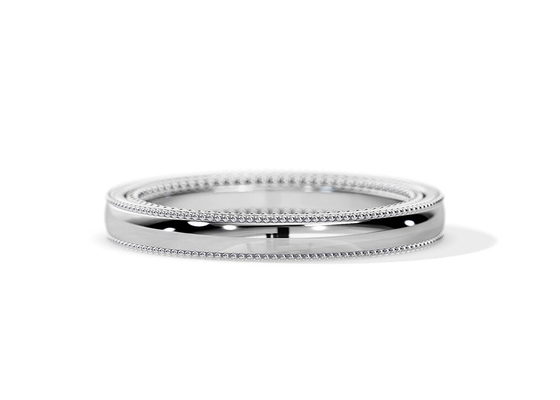Nhẫn đính hôn 2 tông màu vàng ODM, Nhẫn cưới bằng vàng 4MM 5MM 6MM OEM