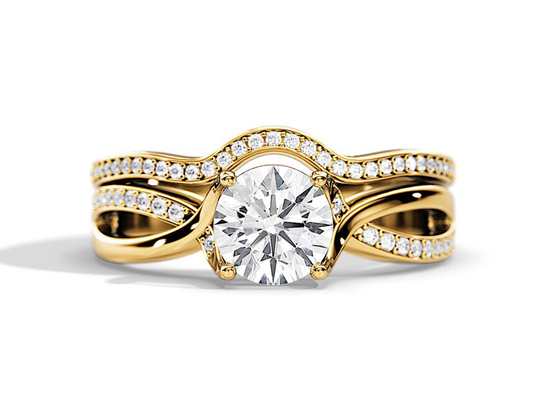 Nhẫn đính hôn Moissanite vàng hồng 1,25ct VS1 SI1 SI2 Màu trung bình