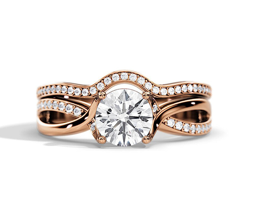 Nhẫn đính hôn Moissanite vàng hồng 1,25ct VS1 SI1 SI2 Màu trung bình