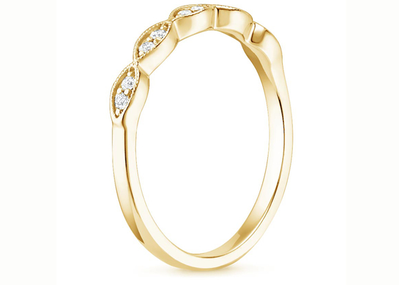 Hình dạng Marquise Vòng trang sức vàng vàng 14K Kích thước 1mm-2mm Loại cài đặt thanh